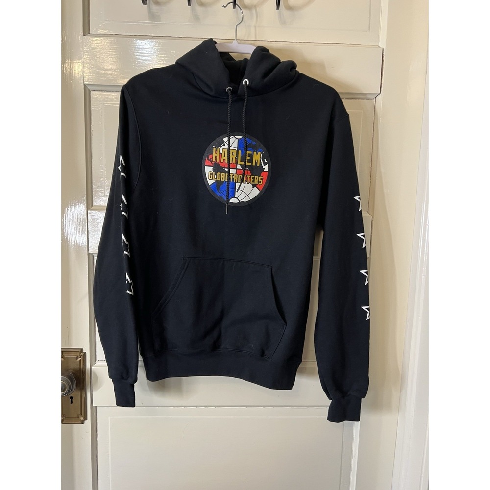 Harlem Globetrotters Champion Black Pullover Hoodie Hooded Sweatshirt Men' Small
